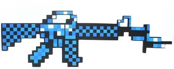 Набор игрушек Pixel Crew Minecraft Автомат М16 Синий пиксельный 63см