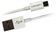 Кабель CROWN USB - micro-USB 1 м CMCU-005M белый