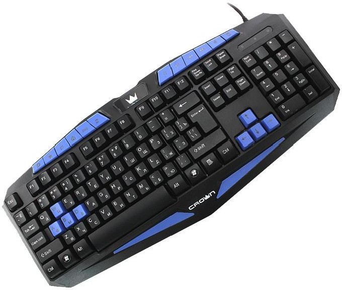 Клавиатура CROWN CMKY-5006 USB черный-синий