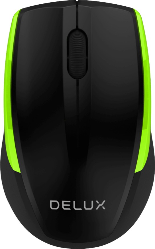 Мышь Delux DLM-321OGB черный-зеленый