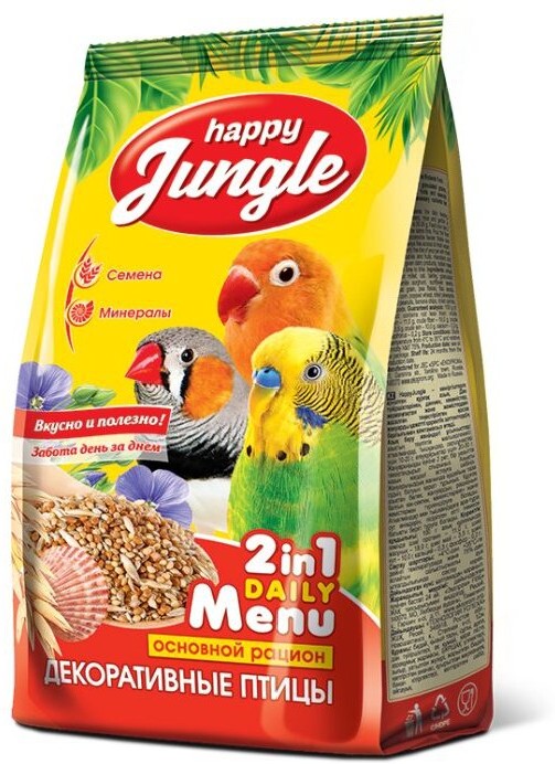 Корм Happy Jungle для декоративных птиц 350 гр