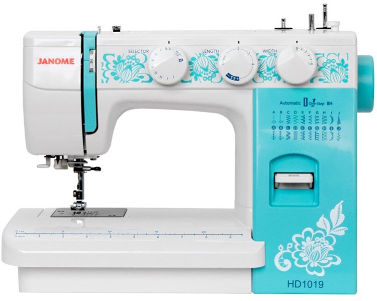 Швейная машина Janome HD1019 белый-голубой