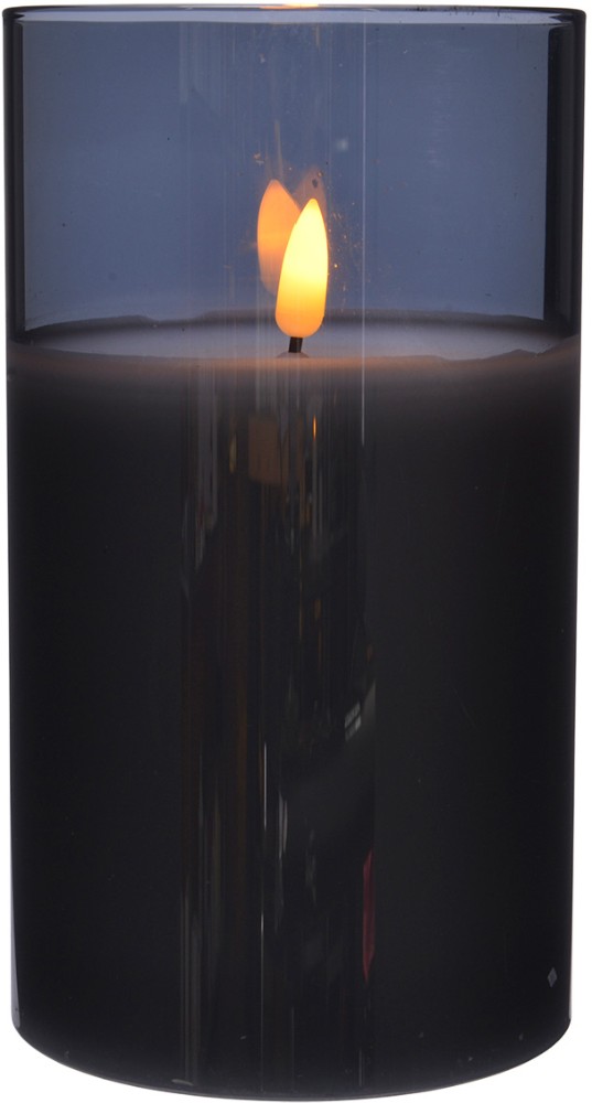 Новогодний декор Kaemingk LED восковая в дымчатом стекле 12.5 см