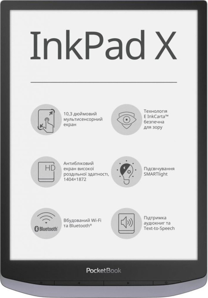 Электронная книга PocketBook InkPad X PB1040-J-CIS серый