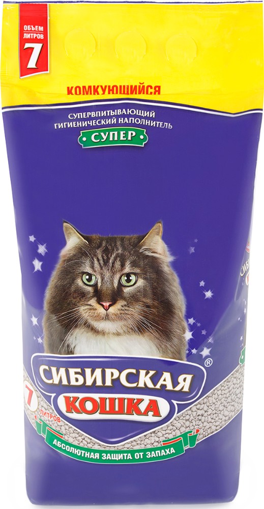 Наполнитель Сибирская Кошка Супер комкующийся 7 л