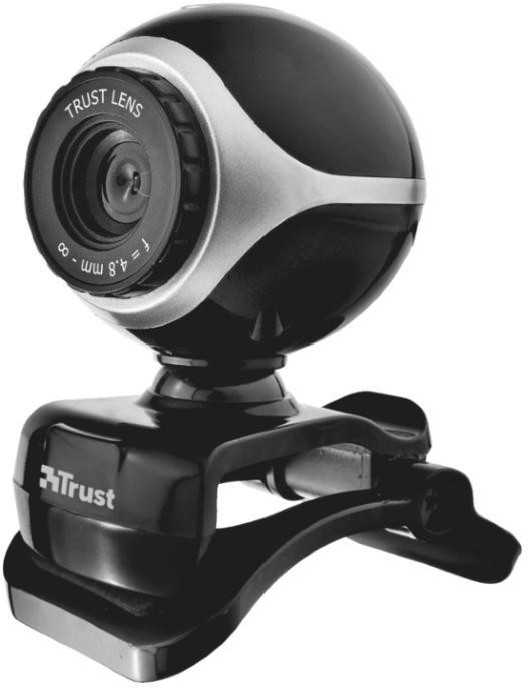 Веб-камера Trust Exis Webcam черный-серебристый